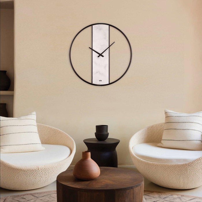 Wallity Demre - White Marble Reloj de Pared Decorativo Wallity Demre - White Marble Reloj de Pared Decorativo